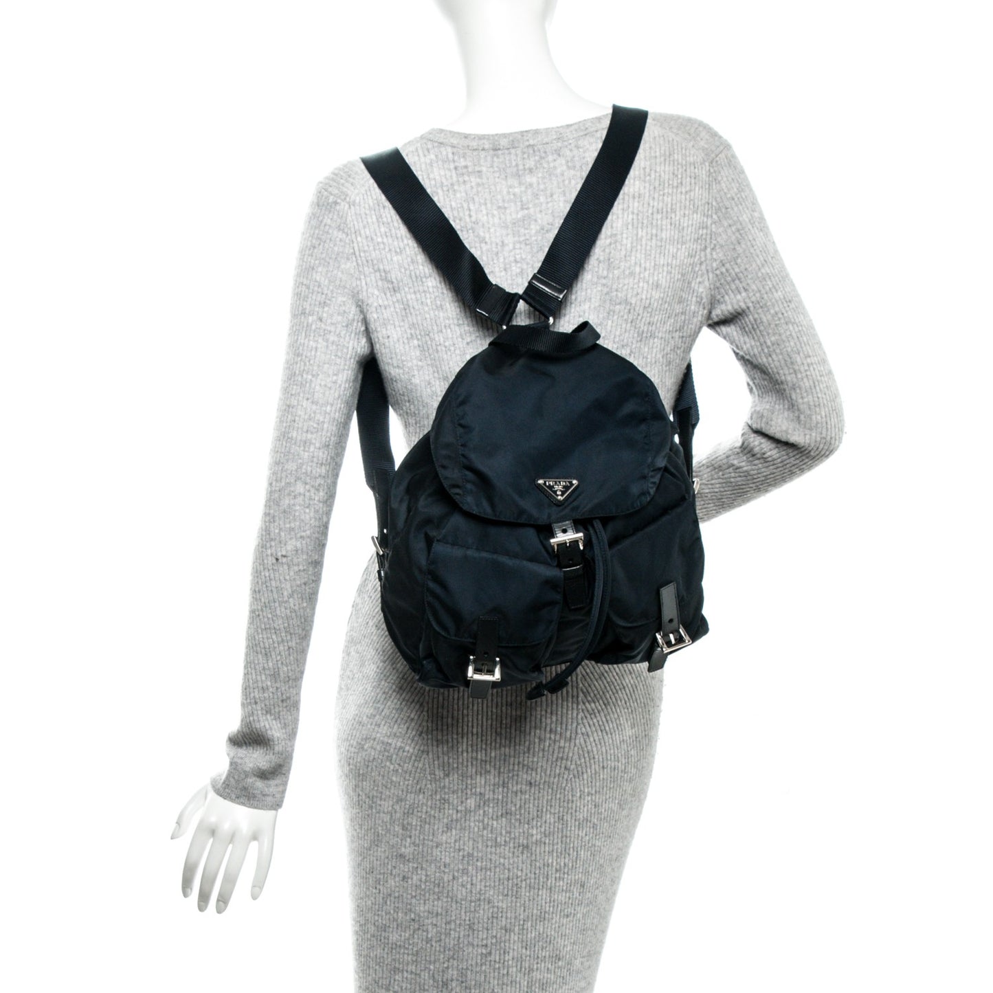 Tessuto Nylon Medium Backpack Blue