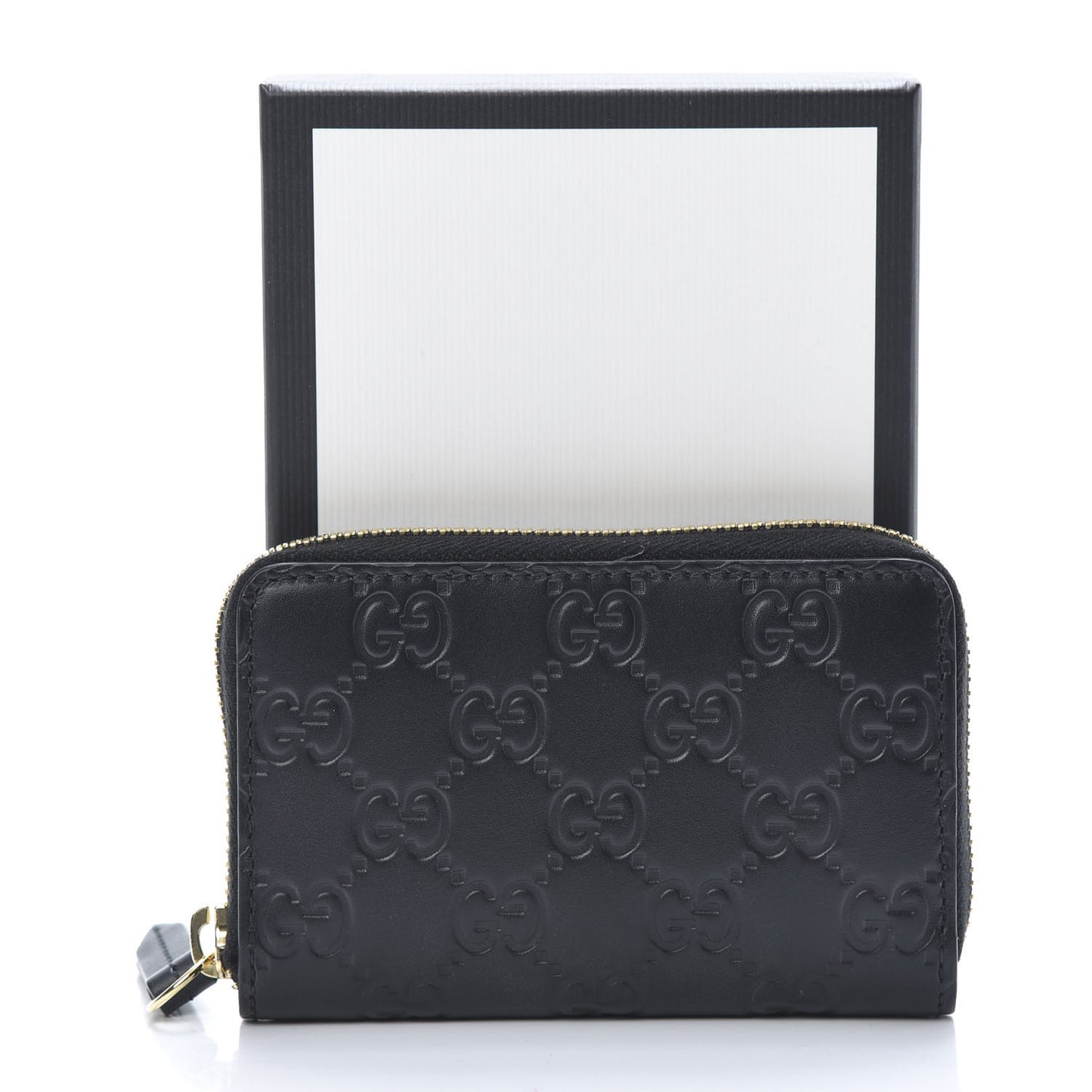 Guccissima Zip Around Card Case Black