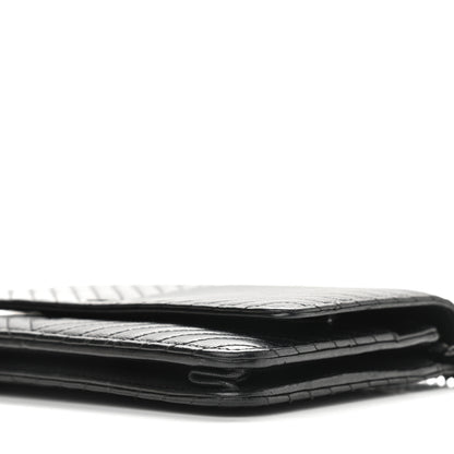 Chanel Lambskin Chevron Quilted Wallet On Chain WOC So Black 11 of 12