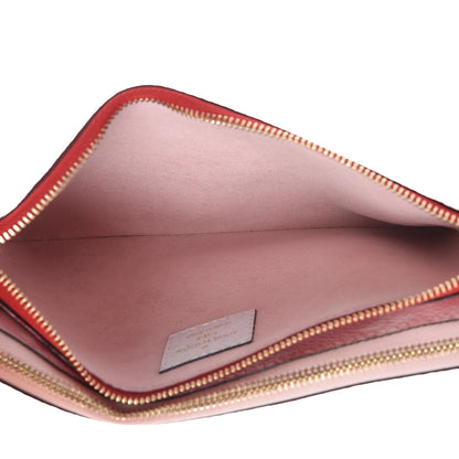 Louis Vuitton Monogram Giant Double Zip Pochette Rouge 6 of 10