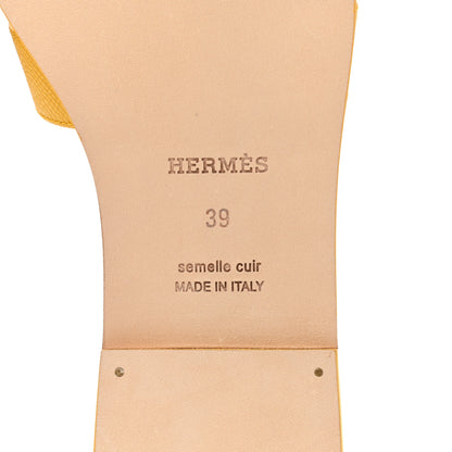 Hermes Epsom Oran Sandals 39 Jaune Sable 7 of 9