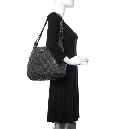 Chanel Calfskin Bubble Quilt Hobo Grey 2 of 14
