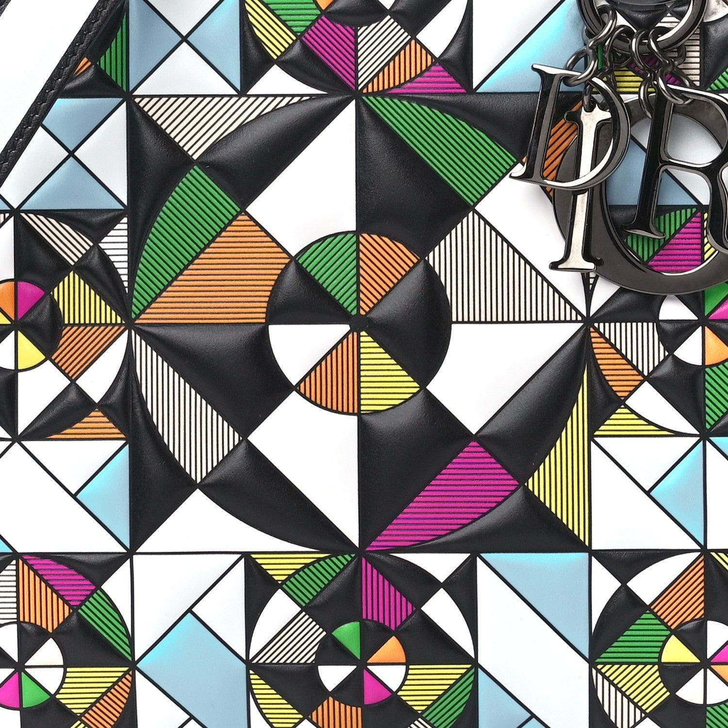 Christian Dior X EDUARDO TERRAZAS Printed Calfskin Medium Lady Dior Art Light Blue Multicolor 9 of 13