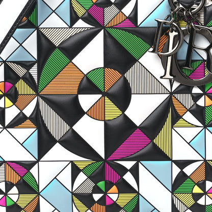 Christian Dior X EDUARDO TERRAZAS Printed Calfskin Medium Lady Dior Art Light Blue Multicolor 9 of 13