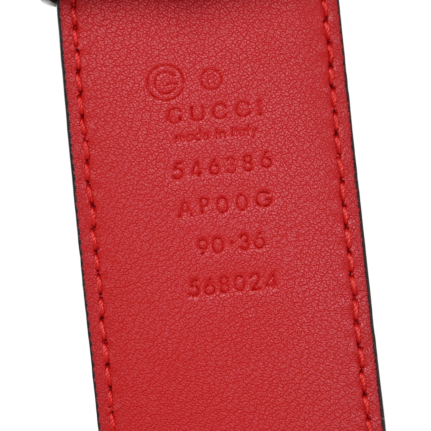 Gucci Moon Calfskin Interlocking G 37mm Belt 90 36 Vibrant Red 5 of 7