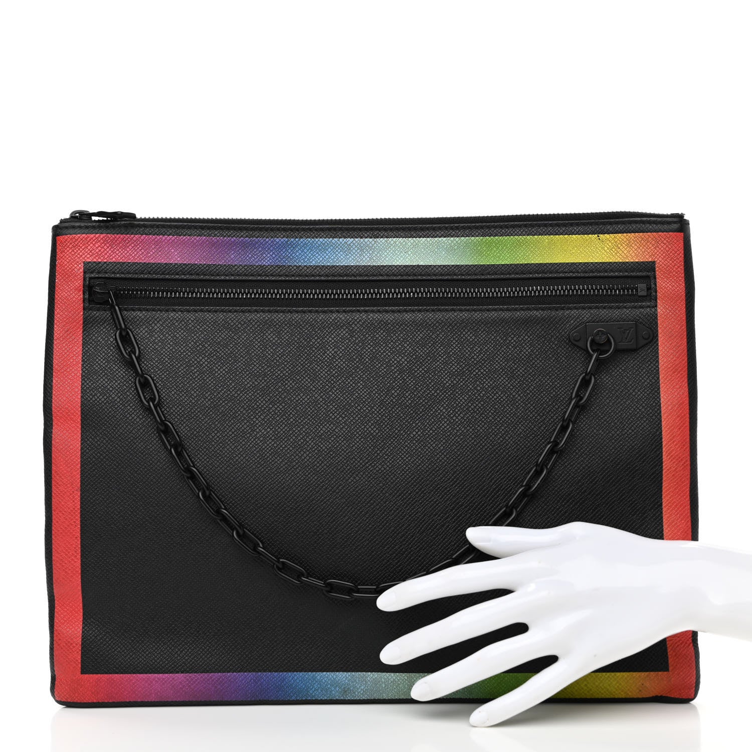 Louis Vuitton Taiga Rainbow Pochette A4 Black 2 of 8