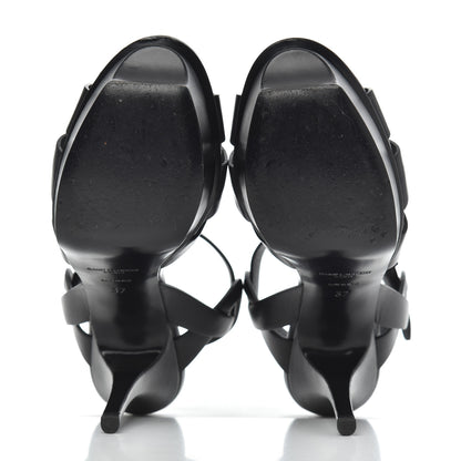 Saint Laurent Calfskin Tribute 75 Platform Sandals 37 Black 5 of 19