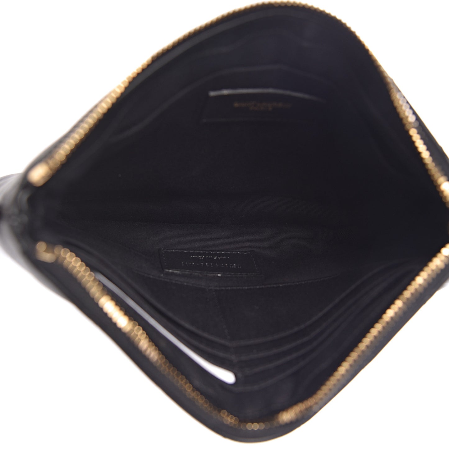 Calfskin Matelasse Chevron Monogram A5 Wristlet Black