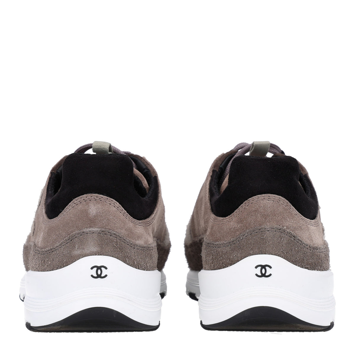 Calfskin Suede CC Sneakers 37 Brown Black