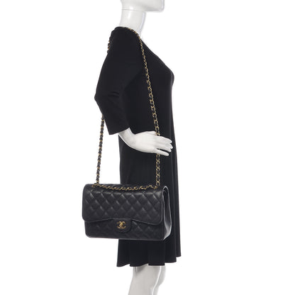 Chanel Caviar Quilted Jumbo Double Flap Black 3 of 12