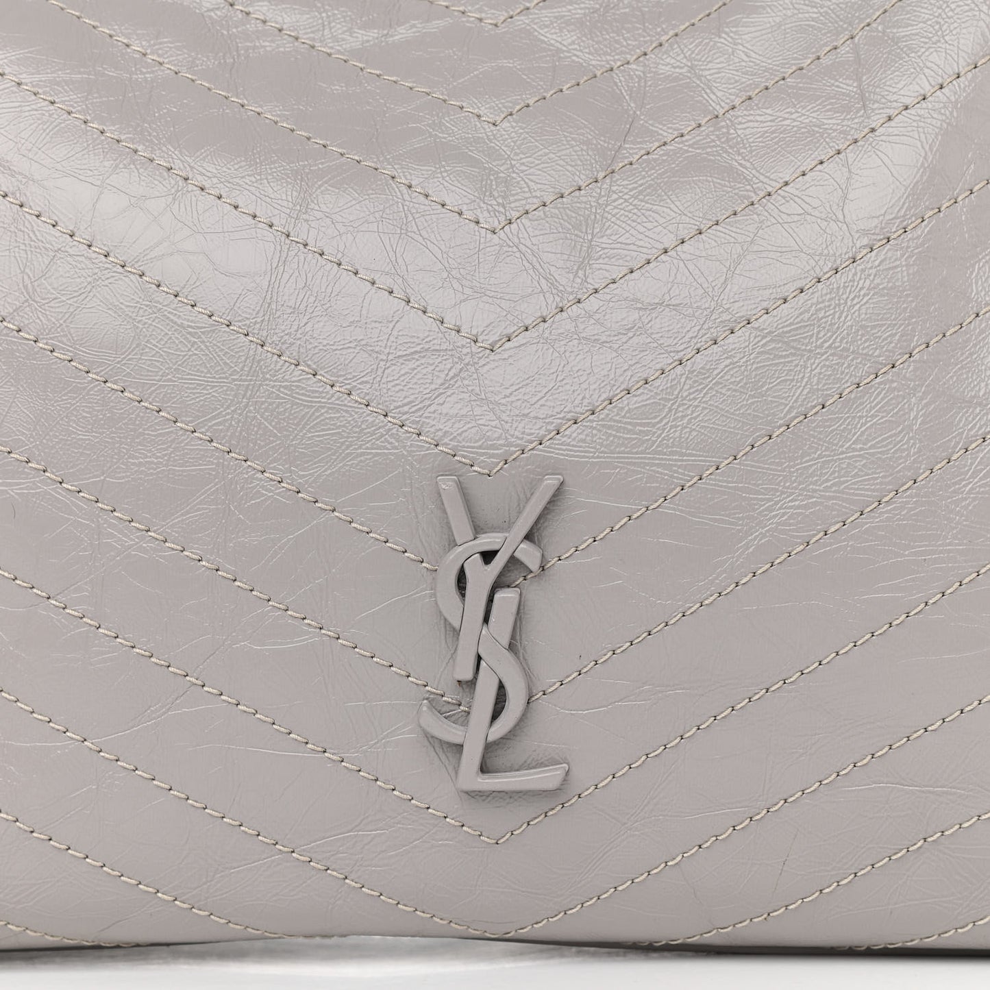 Crinkled Calfskin Matelasse Monogram Niki Shoulder Bag Granite