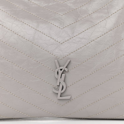 Saint Laurent Crinkled Calfskin Matelasse Monogram Niki Shoulder Bag Granite 8 of 10