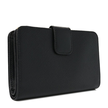 Prada Saffiano Metal Compact Wallet Black 3 of 6
