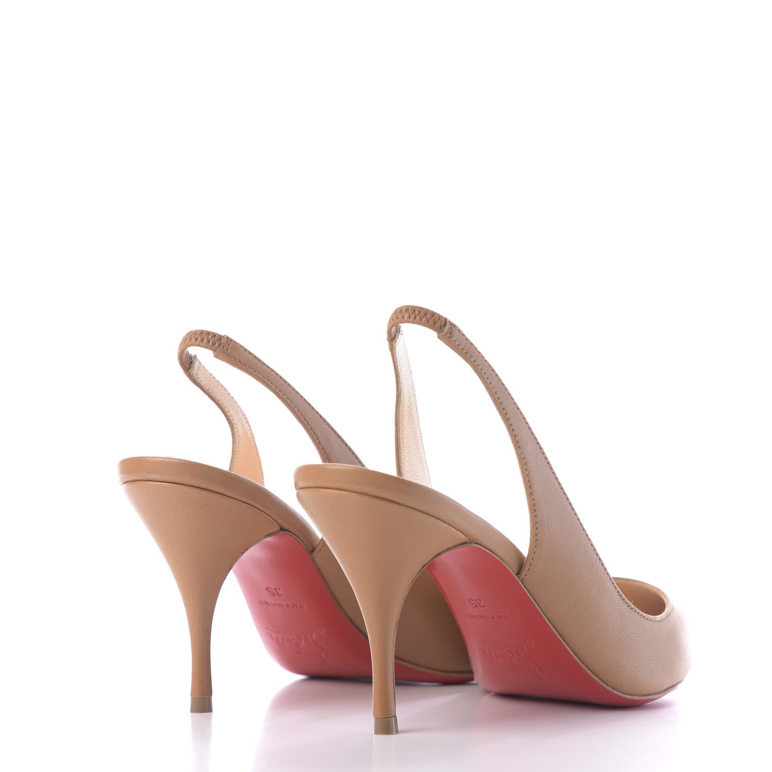 Christian Louboutin Nappa Clare Sling 80 Pumps 35 Cafe Creme 4 of 10