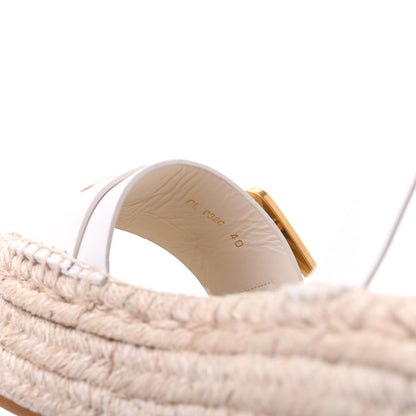 Christian Dior Calfskin D-Dior Espadrille Platform Sandals 40 White 9 of 12