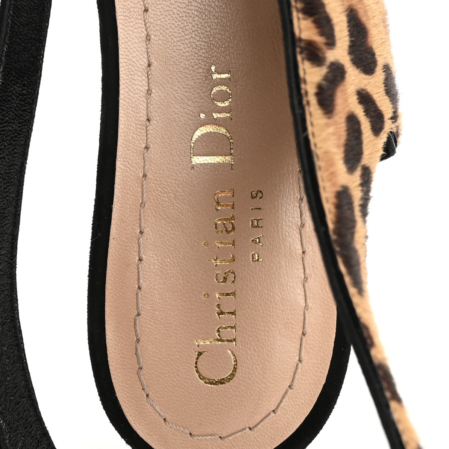 Christian Dior Pony Hair Panther Sandals 37 Brown Black 8 of 9