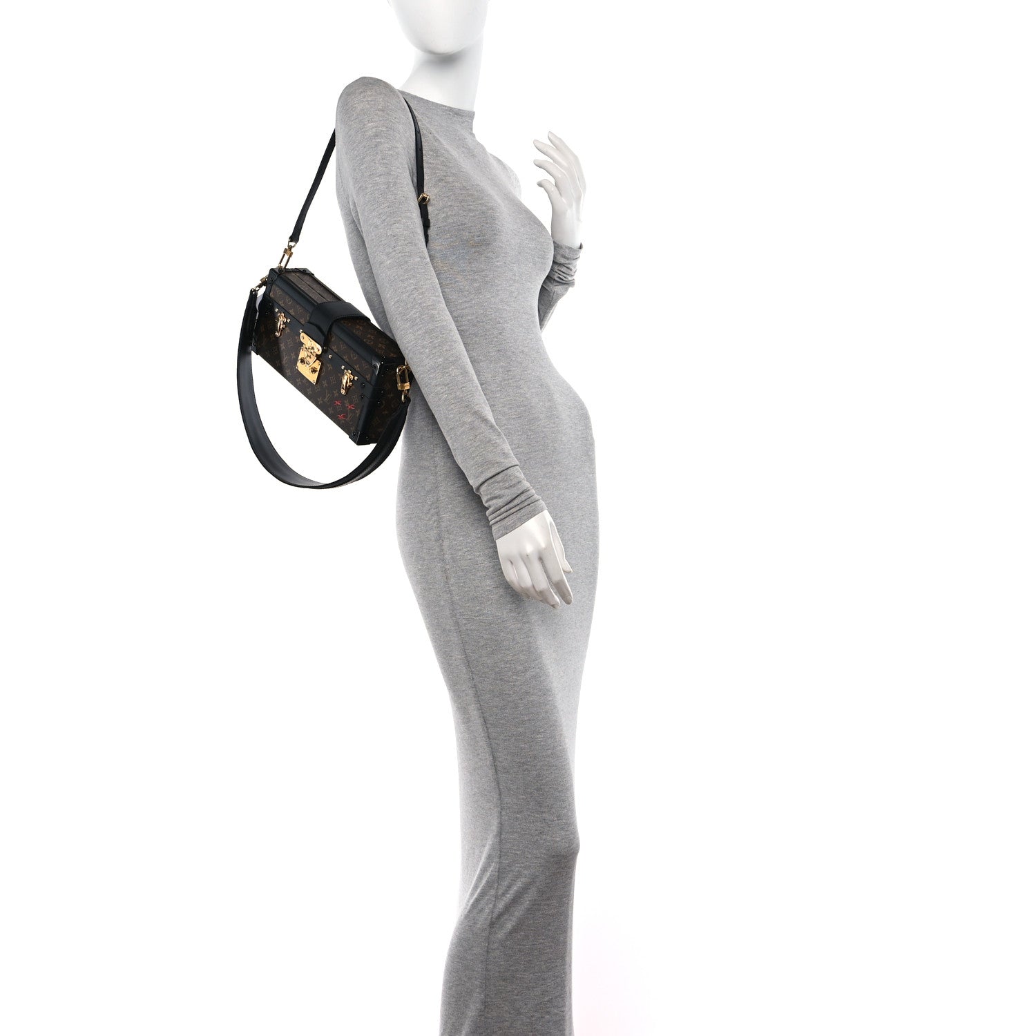 Louis Vuitton Monogram Petite Malle East West Black 2 of 9