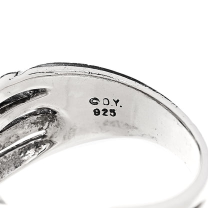 David Yurman Sterling Silver Diamond Double Crossover Cable Ring 54 7 4 of 4