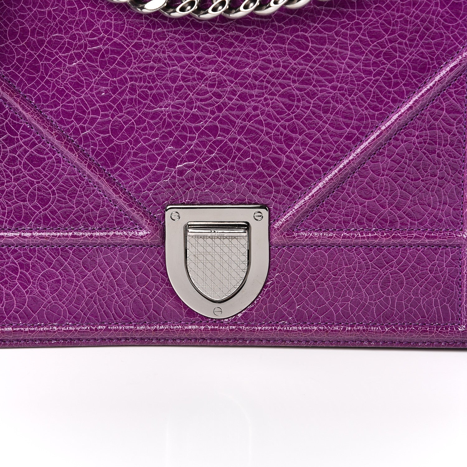 Christian Dior Ceramic Effect Deerskin Medium Diorama Flap Bag Purple 10 of 10
