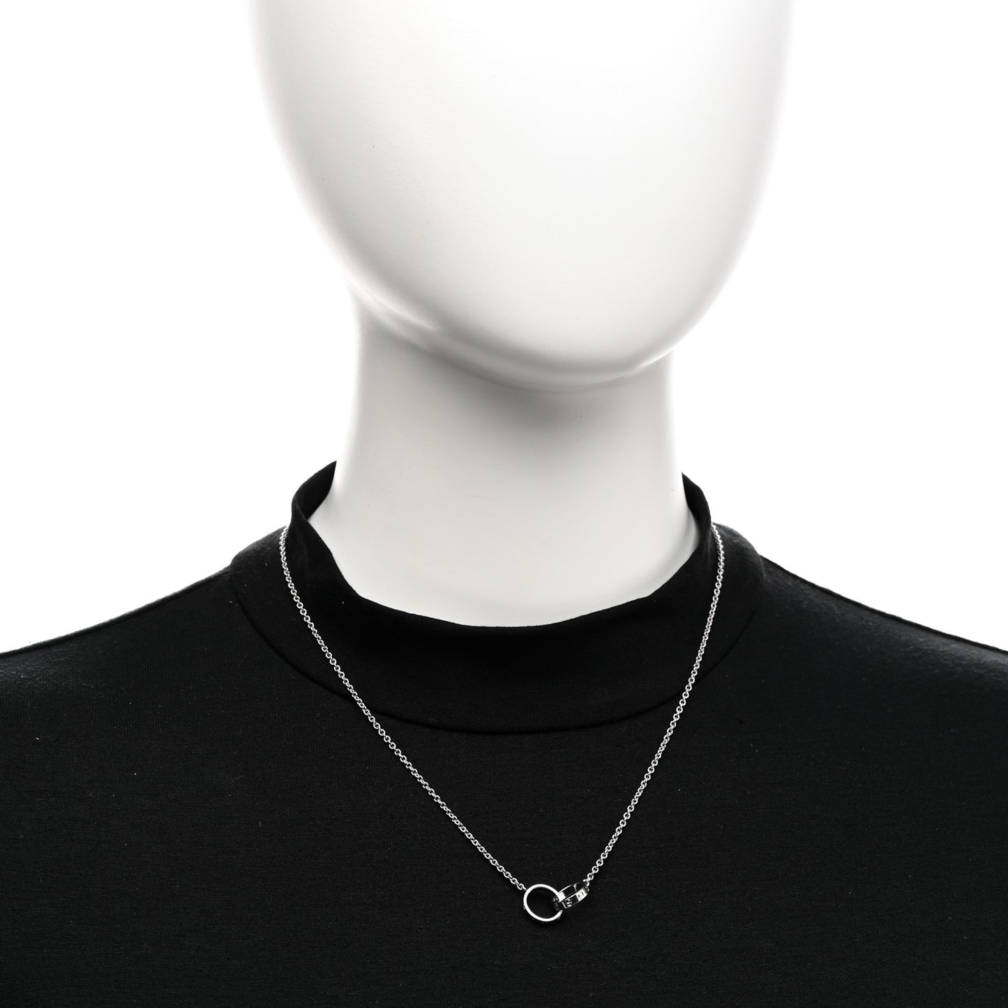 18K White Gold Interlocking LOVE Necklace