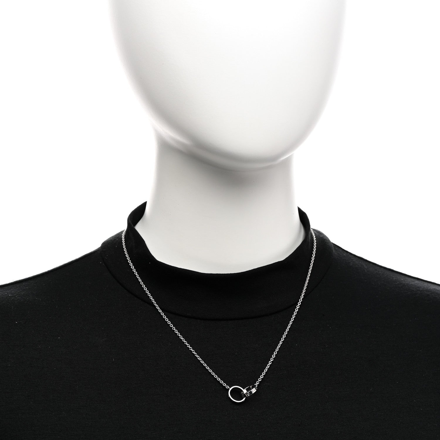 Cartier 18K White Gold Interlocking LOVE Necklace 2 of 5