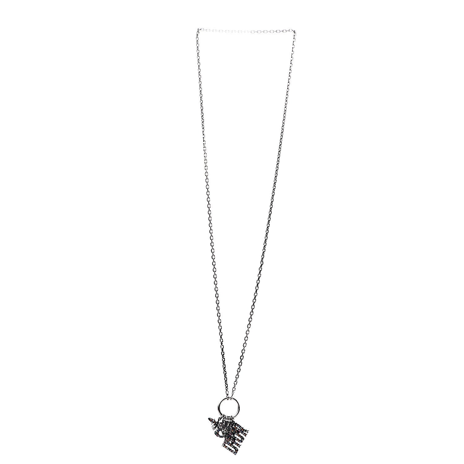 Christian Dior Metal Crystal Charms Necklace Multicolor 3 of 3