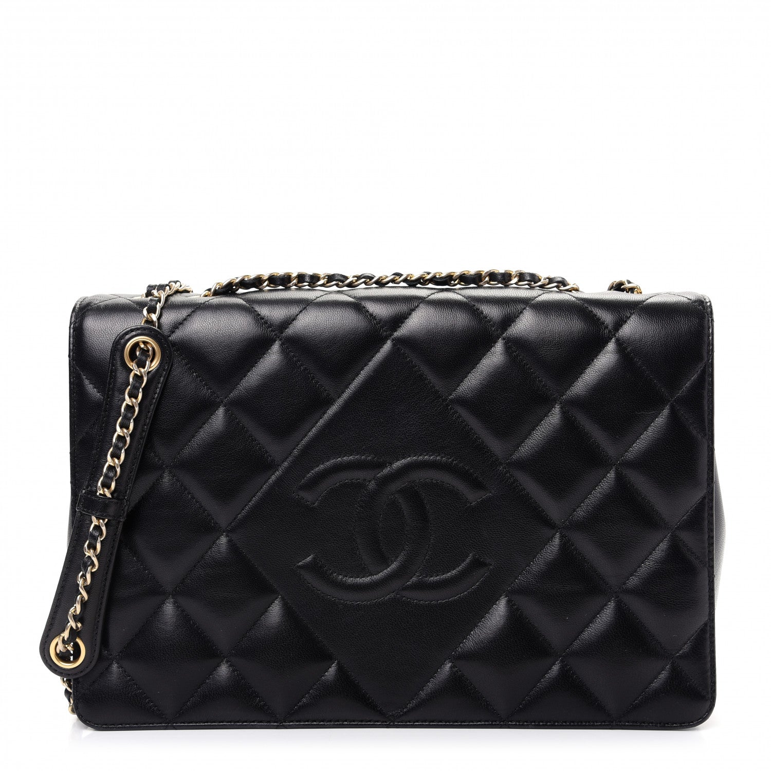 Chanel Lambskin Quilted Medium Diamond CC Flap Black 1 of 10