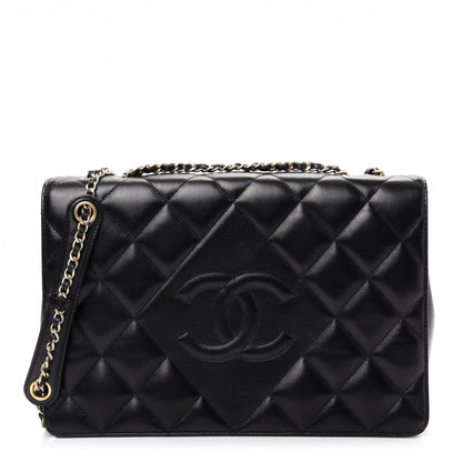 Chanel Lambskin Quilted Medium Diamond CC Flap Black 1 of 10