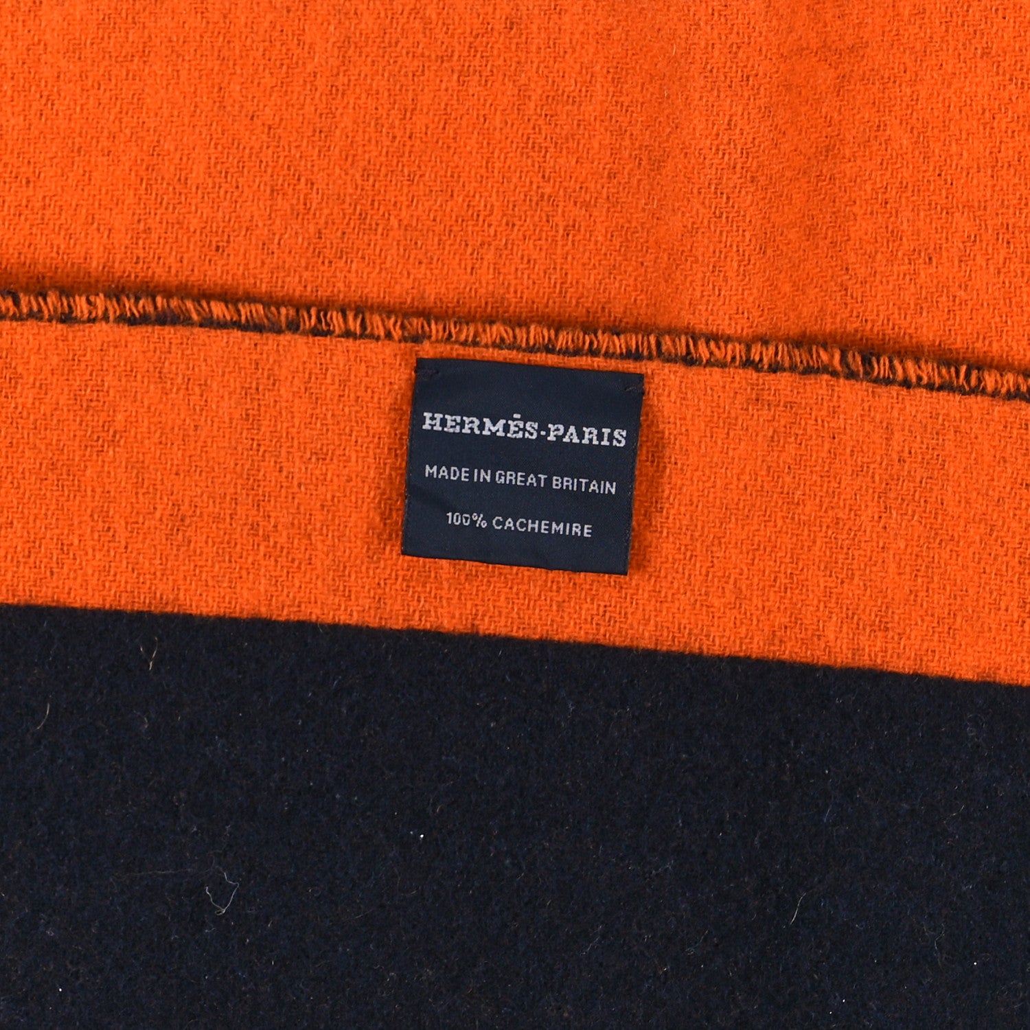 Hermes Cashmere Casaque Love Story Muffler Marine Orange 3 of 3