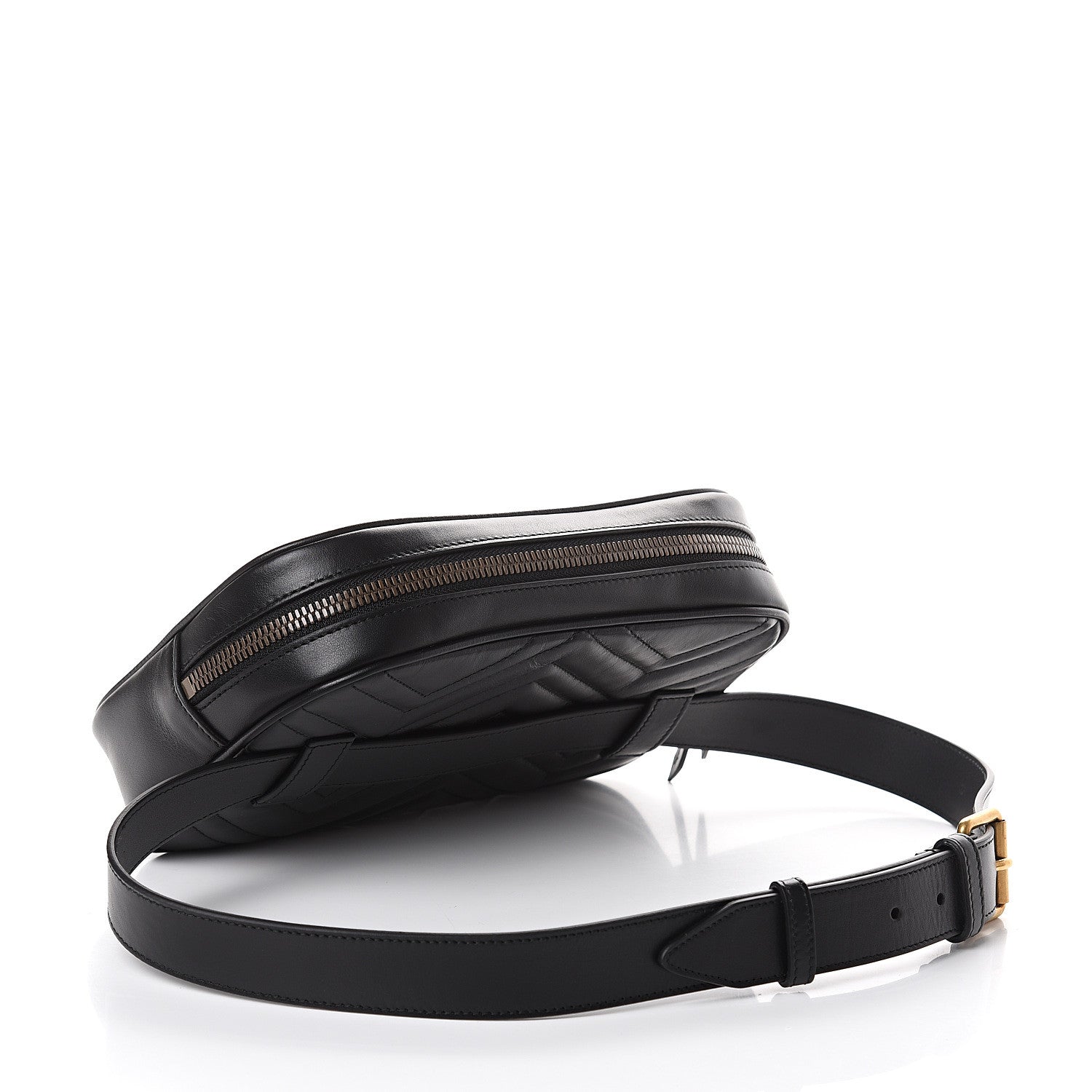 Gucci Calfskin Matelasse Mens GG Marmont Belt Bag 90 36 Black 2 of 8