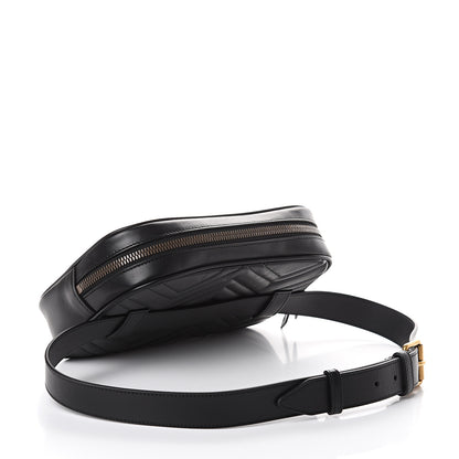 Gucci Calfskin Matelasse Mens GG Marmont Belt Bag 90 36 Black 2 of 8