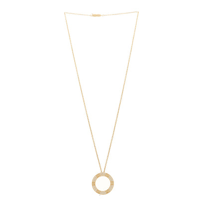 Cartier 18K Yellow Gold Diamond LOVE Paved Necklace 3 of 6