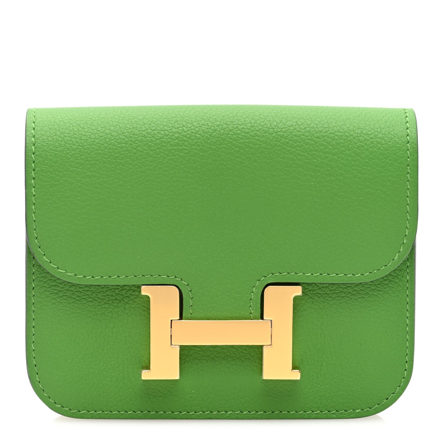 Hermes Evercolor Bi-Color Constance Slim Wallet Vert Yucca Mauve Pale 1 of 8