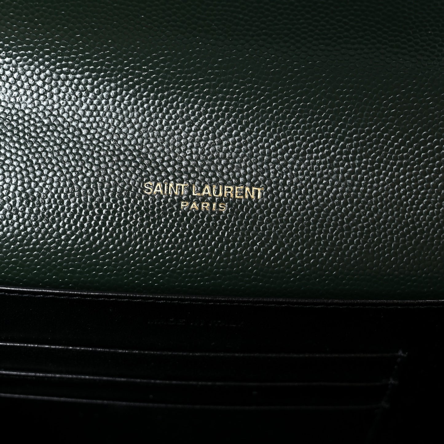 Grain De Poudre Monogram Cassandra Chain Wallet Dark Green