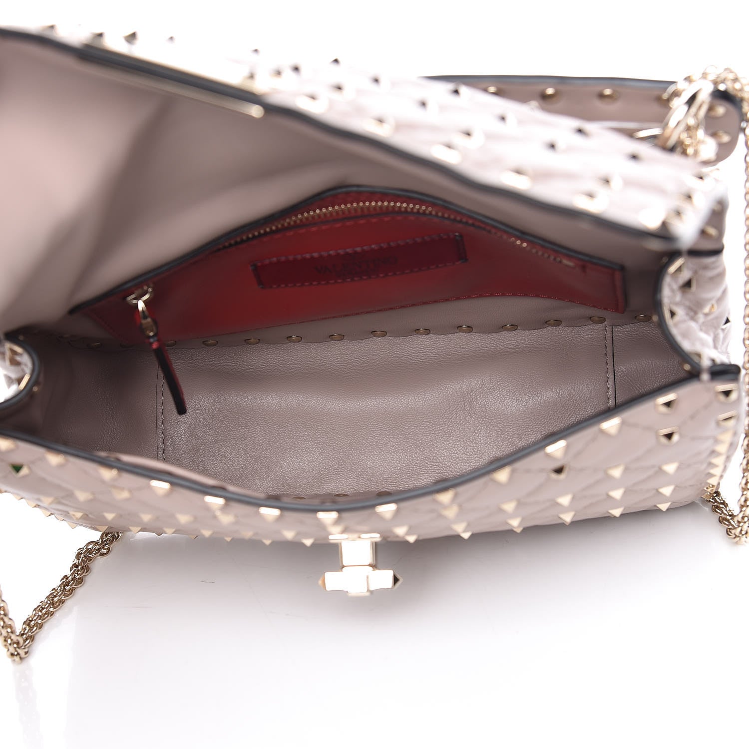 Valentino Garavani Lambskin Medium Rockstud Spike Shoulder Bag Poudre 5 of 8