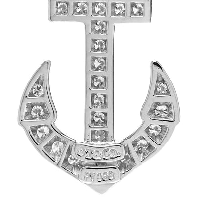 Tiffany Platinum Diamond Anchor Pendant Necklace 4 of 6