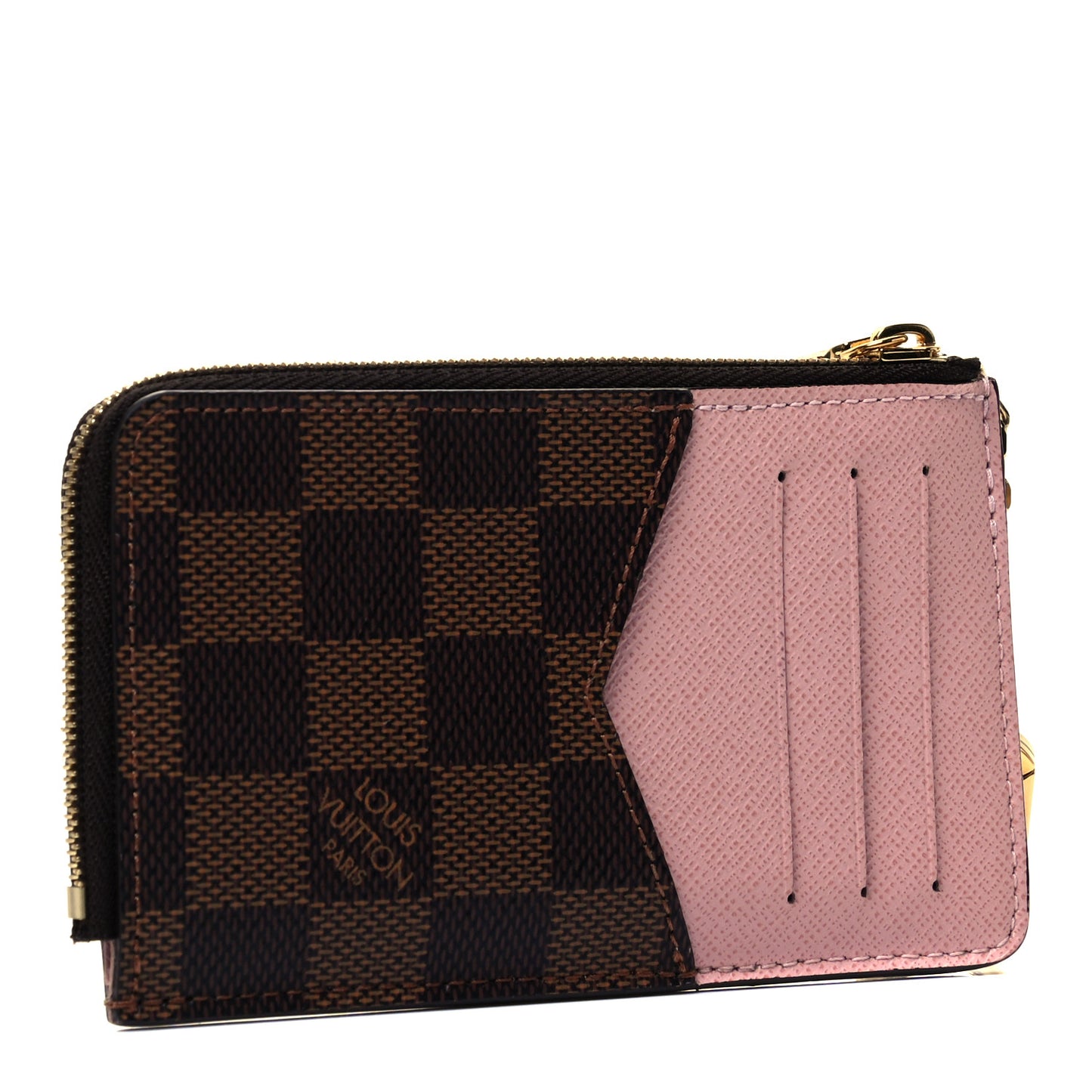 Damier Ebene Recto Verso Card Holder Rose Ballerine