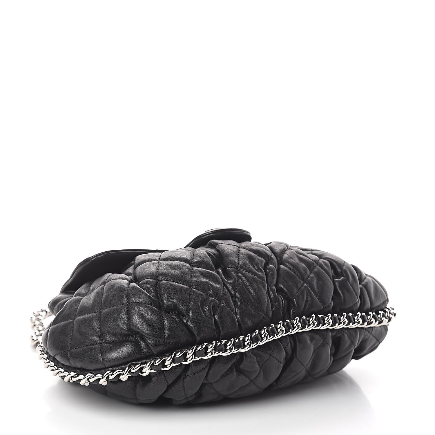 Chanel Washed Lambskin Quilted Medium Chain Around Messenger Black 4 of 10