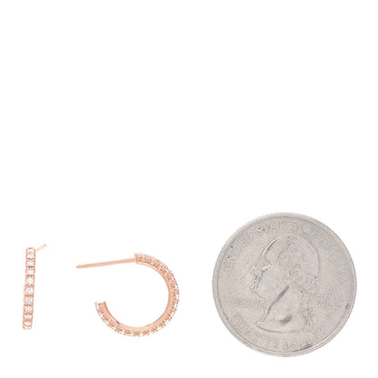 Cartier 18K Pink Gold Diamond SM Etincelle De Cartier Hoop Earrings 2 of 6
