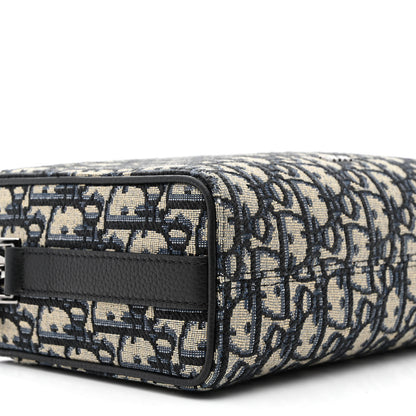 Christian Dior Oblique Jacquard Grained Calfskin Lingot Pouch Beige Black 9 of 11