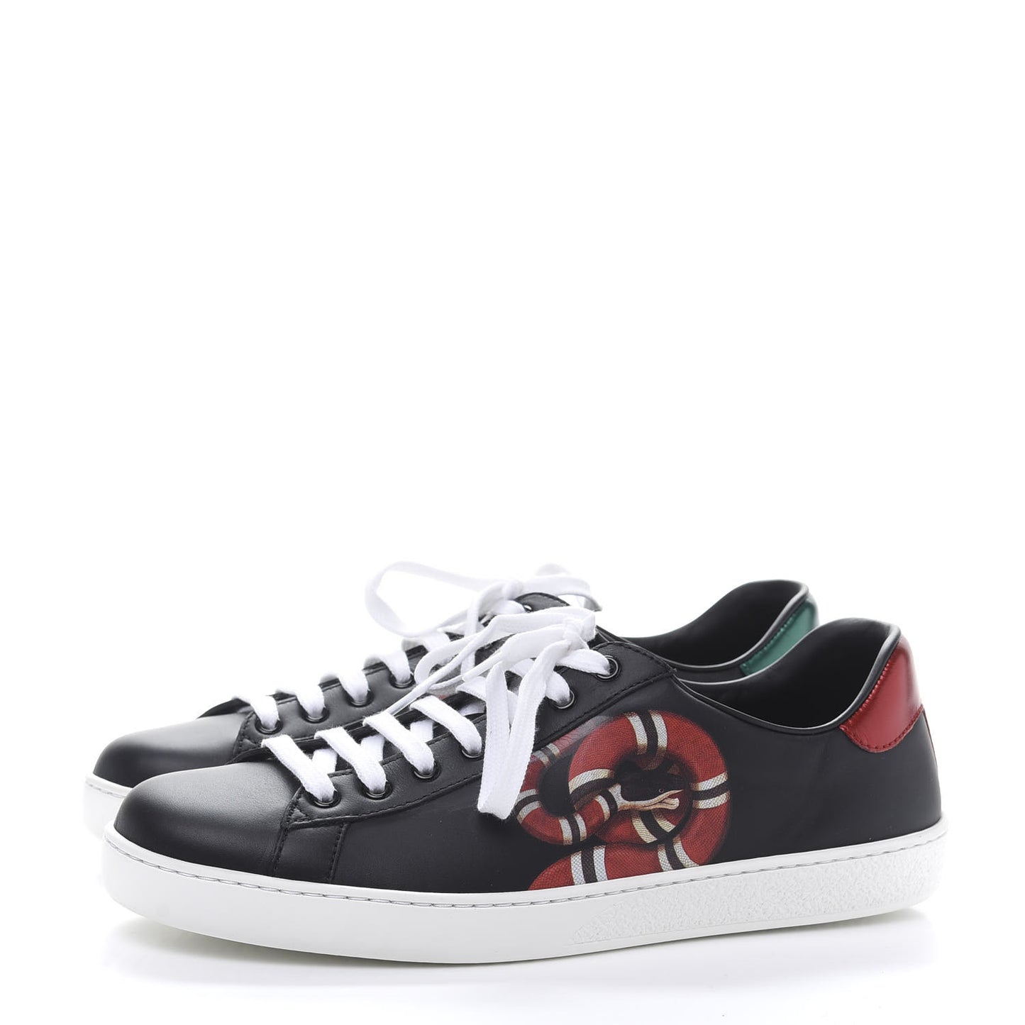 Calfskin Kingsnake Mens Ace Sneakers 8.5 Black Multicolor