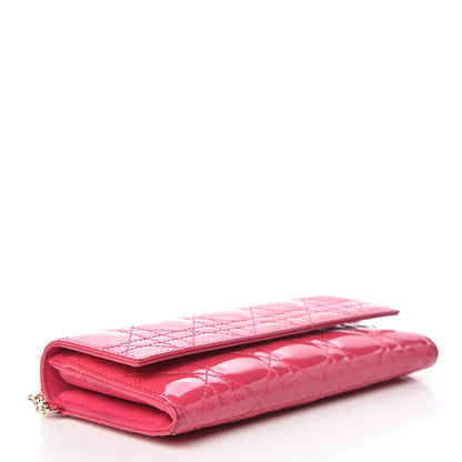 Christian Dior Patent Cannage Rendezvous Wallet Pink 4 of 13