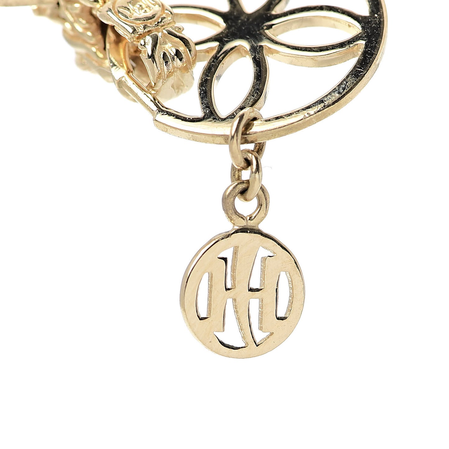 18K Yellow Gold Circular Floral Link Bracelet