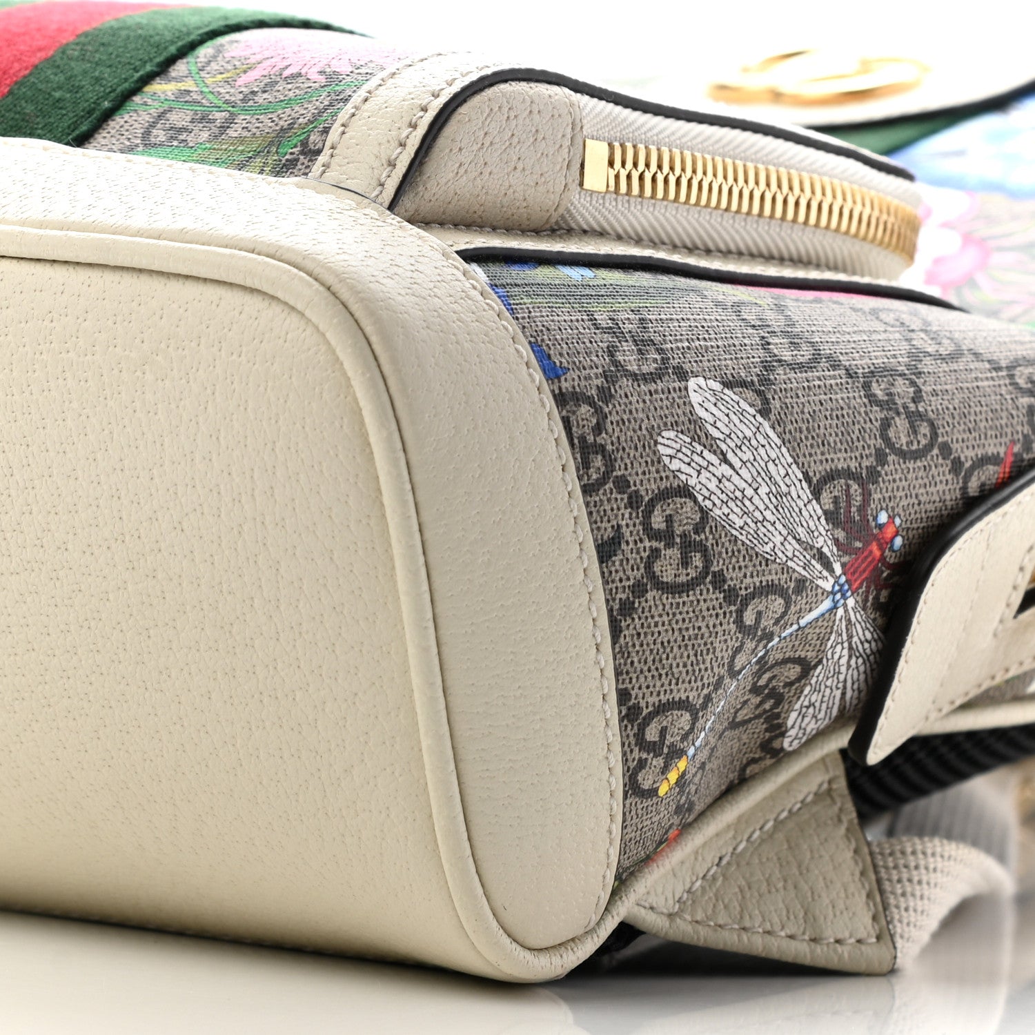 Gucci GG Supreme Monogram Flora Web Small Ophidia Day Backpack White 9 of 9