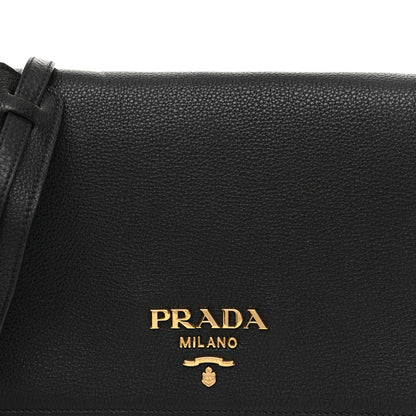 Prada Vitello Daino Flap Crossbody Black 8 of 10