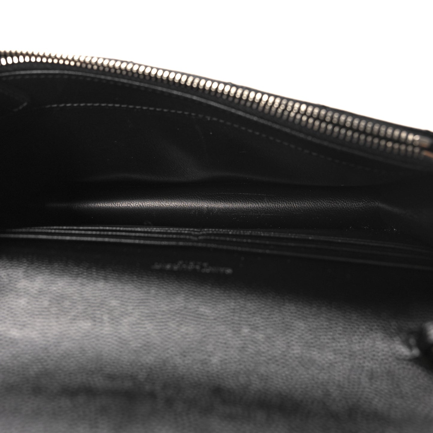 Grain De Poudre Matelasse Chevron Monogram Envelope Chain Wallet Black