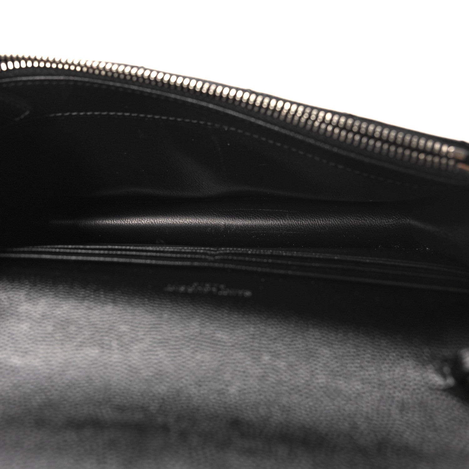 Saint Laurent Grain De Poudre Matelasse Chevron Monogram Envelope Chain Wallet Black 5 of 10
