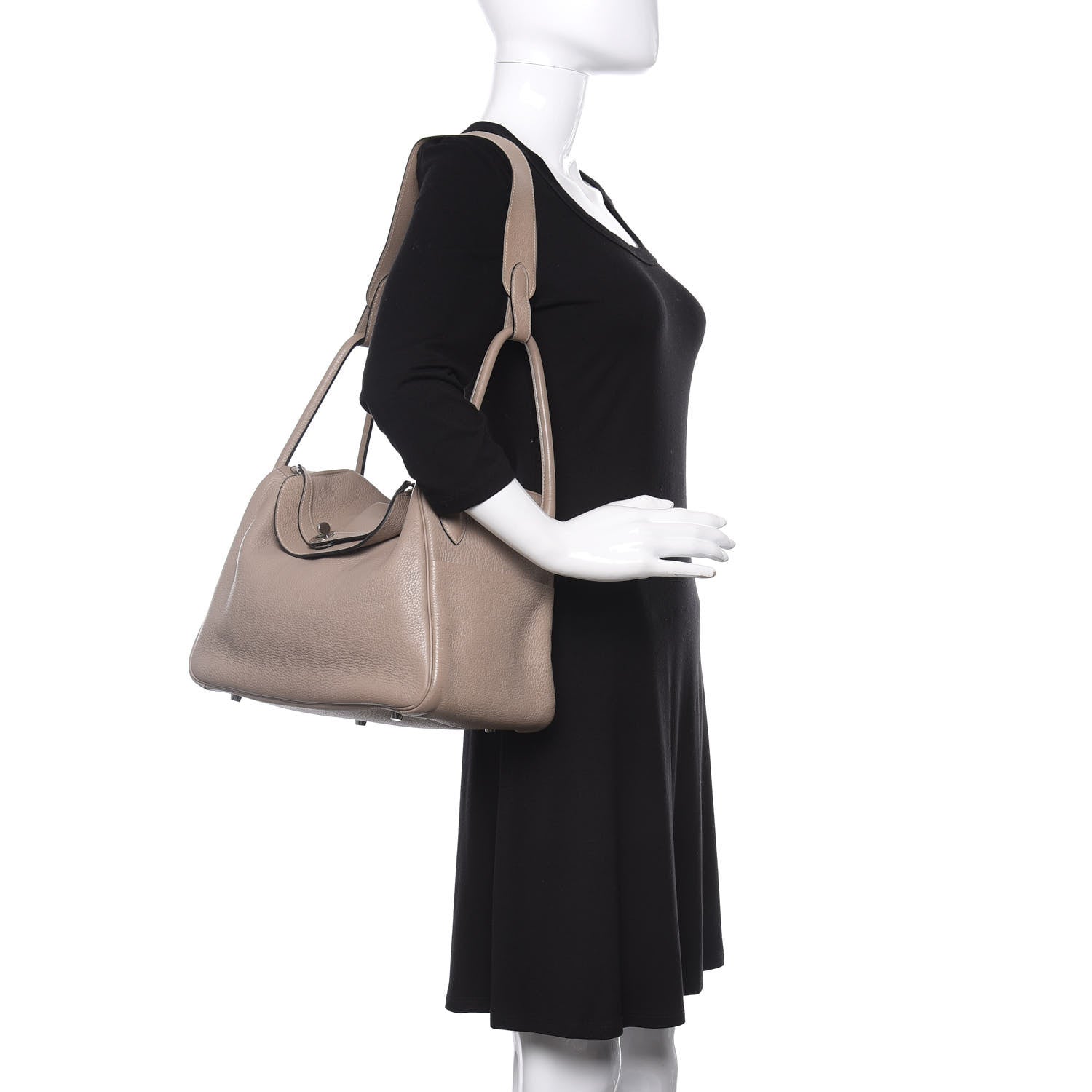 Hermes Taurillon Clemence Lindy 34 Gris Tourterelle 2 of 15