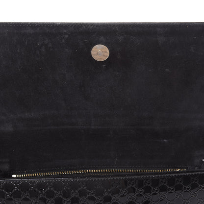 Gucci Patent Microguccissima Medium Broadway Clutch Black 10 of 10