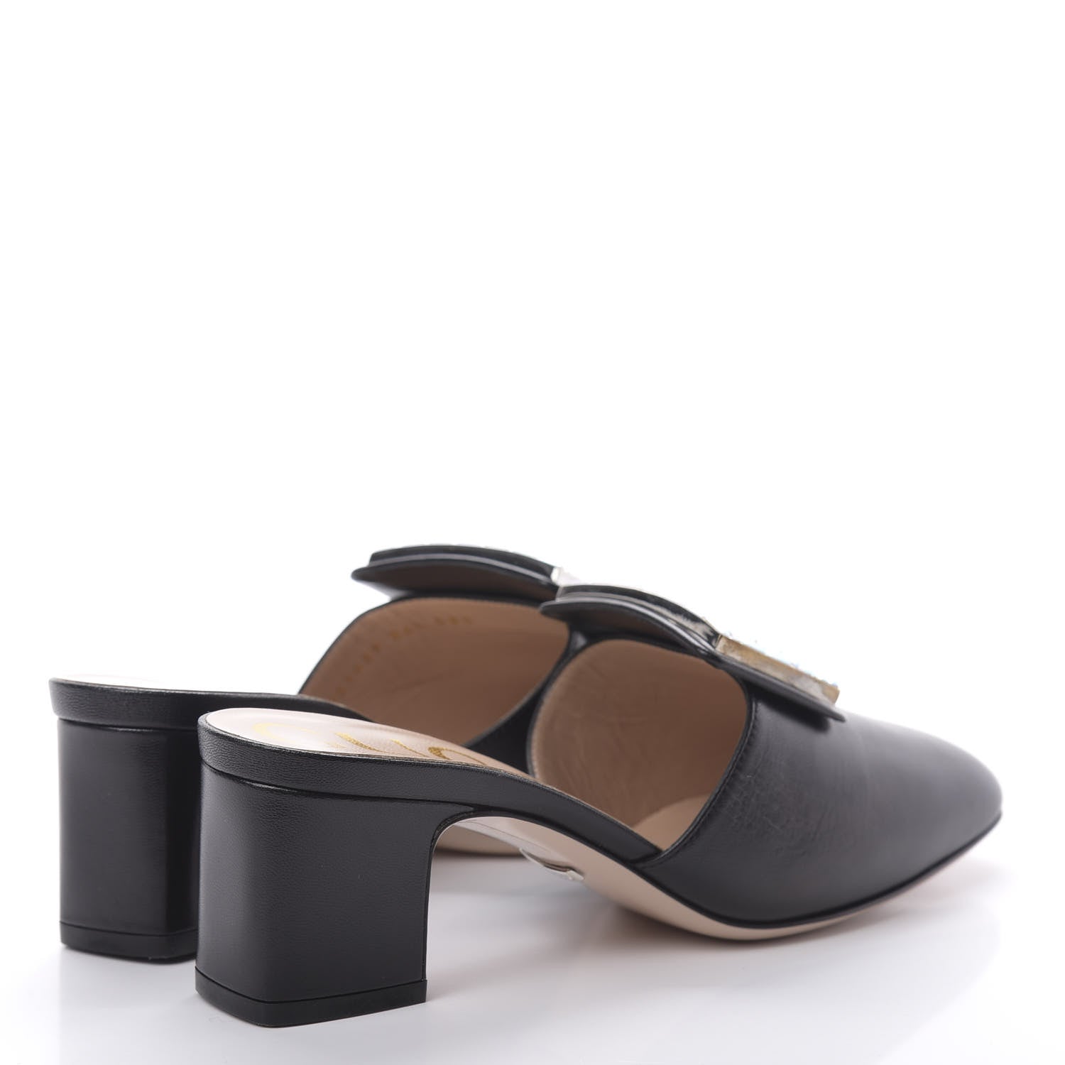 Gucci Malaga Kid Crystal Square G Madelyn Mules 36.5 Black 4 of 10
